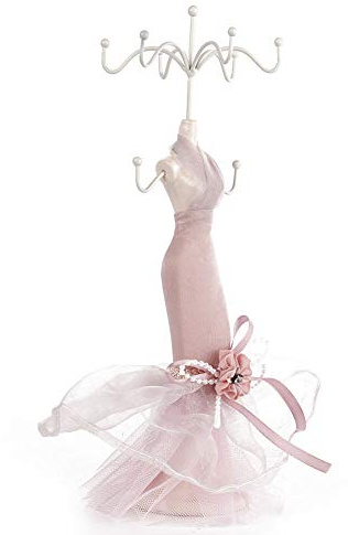 Brrnoo Schmuckständer Prinzessin Schmuck Display Lady Modell Kleid Schuhe Kleid Halskette Schmuckständer Halter Dame Modell Kleid Schuhe mit hohen Absätzen Ohrring Halskette Ring (2)