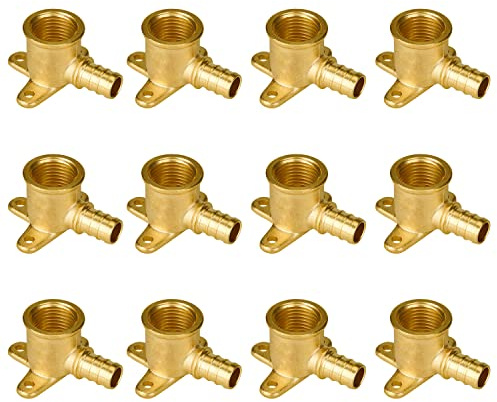 SUNGATOR 12-Pack 1/2 Pex Drop Ear Elbow, No Lead Brass, Pex Fittings 1/2 inch, NSF, UPC Certified