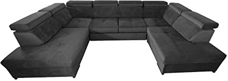 All4All Ecksofa mit Schlaffunktion Fondi IX - Wohnlandschaft in U-Form 330x200 cm - XXL Sofa Groß - Schlafsofa ohne Bettkasten - Farbe wählbar - Modern - verstellbare Kopfstützen 19