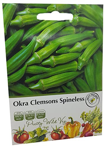 Okra Clemsons Spineless Seeds Vegetable Fruit Seeds Veg Seeds Cabbage Carrot Sweetcorn Tomato Strawberry (Okra Clemsons Spineless)