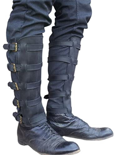Darabun Mittelalterliche Stiefel Wache Abdeckungen Gothic Vintage Wikinger Ritter Piraten Schuhe Abdeckung Beinwärmer Steampunk Grieben Gamaschen Stiefelabdeckungen Halloween Accessoire