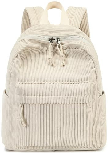 LOIDOU Damen kleiner Rucksack, Mädchen kleine Stadt Rucksack, lässige Cord Tagesrucksäcke, Mini Geldbörse für Schule, Arbeit, Reisen, Einkaufen
