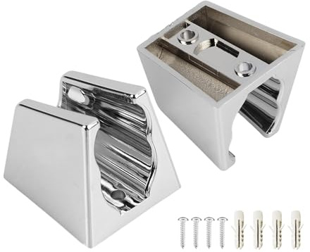 2 Pieces Argent Support de Douche, Support de Pommeau de Douche, Shower Head Holders Universel, Support de Douche Fixation Pommeau de Douche avec Vis