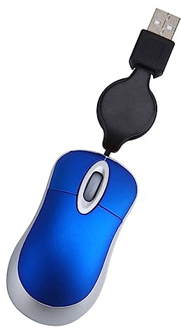 OSALADI Souris USB Mini Télescopique Filaire Souris Portable pour Bureau Et Ordinateur Portable Bleu