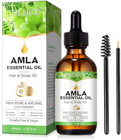 Amla Öl 60ML Amla Haaröl für Haare & Kopfhaut zur Pflege, Reduziert Haarausfall Für Gesundes Haarwachstum, Nährt die Kopfhaut, Augenbrauen und Wimpern