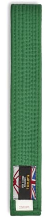 Playwell Cinturón de clasificación de Color sólido de algodón para Artes Marciales - Verde (250 cm)