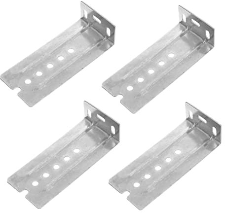 UKCOCO 1 4pcs Drawer Slides Floor Levelling Tools Cabinet Slide Rear Bracket Kitchen Cabinets Dresser Vanity Accessories Cabinet Drawer Slide Bracket Track Cold Rolled Steel Suite