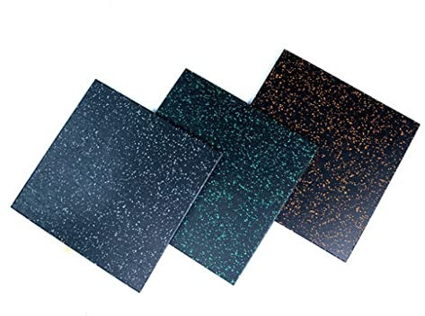 SilteD 4 Pieces Gym Floor Mats Tiles Shock Absorbent Anti-slip Exercise Equipment Mats Rubber Anti-Vibration Flooring Mats for Home Gym (Color : Blue, Size : 20mm)