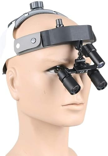 Lupen-Zahnlupen, 4X 6X Dentalchirurgische Binokular-Stirnbandlupen-Lupe mit Scheinwerfern, medizinische Lupe für Stomatologie, Gynäkologie, Kardiologie, Gehirnchirurgie und Op Warm as Ever