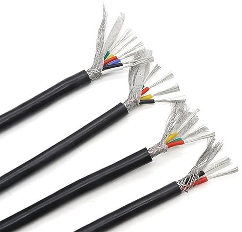 ELLANA Cavo flessibile in silicone multicore, 2 metri, 2/3/4/6 core, rame stagnato, -60°℃+200°℃, 450/750 V 300 V/500 V, per interni ed esterni, cat. 6, 22 AWG, 750 V, cavo elettrico