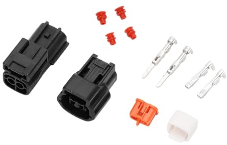 INFINAUTO 2 Pin Water Temperature Sensor Connector Plug, 2.2mm Series Female Wire Terminal Connector for Nissan Plastic Copper Blue, 1 Set