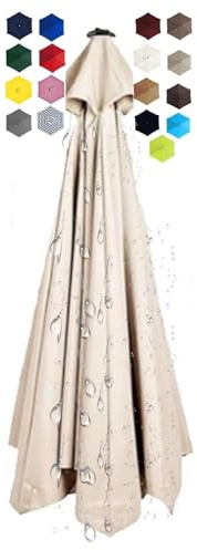 Telo Di Ricambio Per Ombrellone Da Giardino 200-300cm Con 6/8 Stecche, Tettoia Lavabile Con Air Vent - 6 ribs/3.0m(9.8f)