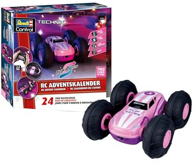 Revell Advent Calendar RC Stunt Car Pink I RC Stunt Car With 360 Super Spin I DIY Advent Calendar I Christmas Calendar for Boys, Girls and Adults from 8 Years I Car Assembly in 24 Days