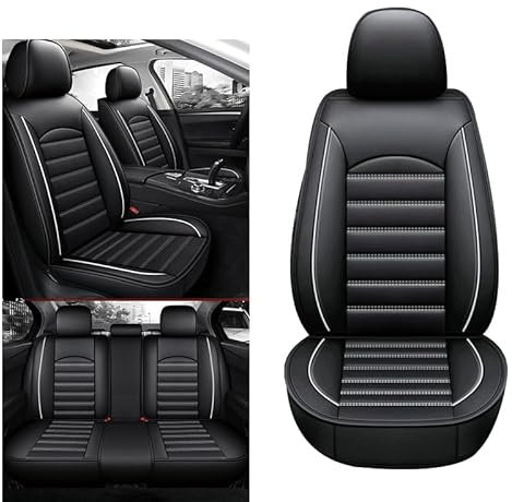 Auto Autositzbezüge Set für Buick Lacrosse 1.Generation,Sitzbezug Auto Vordersitze und Rücksitze Durable Autoschondecke,A/Blackwhite