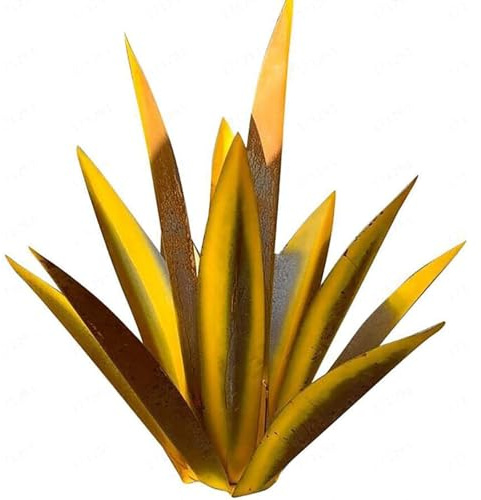 LWHEASY Große Gartenstatuen und Skulpturen, Metall-Tequila-Agavenpflanze, Metallpflanzen für den Außenbereich, Gartenskulptur