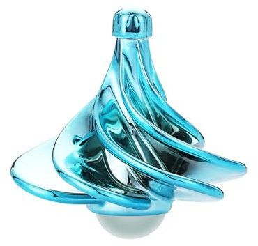 Xafrstyu Bunter Kreisel, Windbetriebener Gyro, Stressabbau-Desktop-Spielzeug, Luftstrom-Drehkreisel zur Entspannung, Valentinstag (blau)