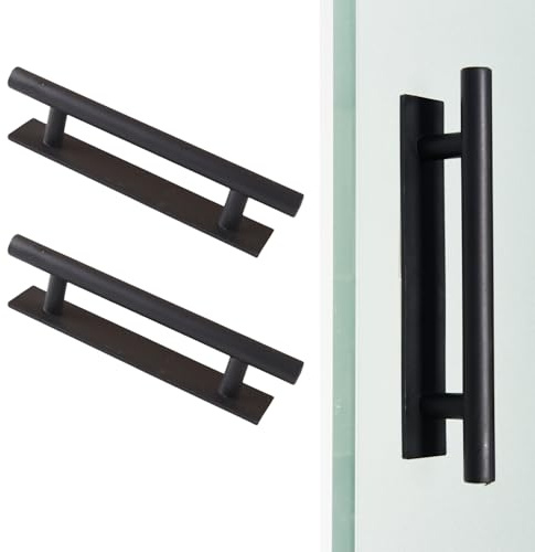 2PCS Door Pull Handle Self Adhesive, ABS Plastic Stick On Door Handles | Self Adhesive No-Drill Push-Pull Handles for Sliding Doors, Cupboards, Cabinets, Toilets, Garages, Sheds and Barns