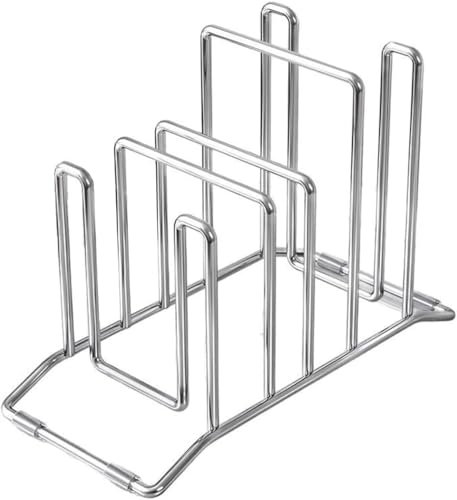hssopa Schneidebrett Halter, Backblechhalter Schlitze Schneidebrett Ständer Besteckhalter, Küchenutensilienhalter Besteckkorb (Silber 1)