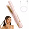 Mini Cordless Hair Straightener & Curling Wand - Rechargeable Travel Straightenerwith 4 Temp Settings & Fast Heating, Travel Flat Iron Straighteners Portable for Short to Long Hair