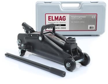 ELMAG Rangierwagenheber Euro Jack 2000 | Tragkraft 2000kg | Unterfahrhöhe 130-133 mm | Heber Ständer für KFZ, Auto, PKW, Werkstatt