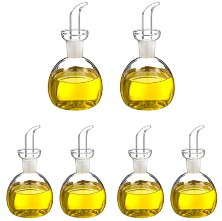 TWO TIGERS Pack 6 Aceiteras Antigoteo de Cristal 500ml, 750ml o 1L. Aceitera/Vinagrera de Cristal Resistente y Ligero. Dispensador de Aceite. Bar, Restaurantes, Cafeterías (750ml (6Uds))