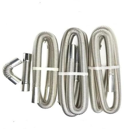 Endrohr 60 cm 120 cm 200 cm 300 cm Luft Diesel Standheizung Edelstahl Auspuffrohr Gasentlüftungsschlauch Mit Schlauchklemme Für Autoheizung Auspuff Endrohr(PYG-120cm)