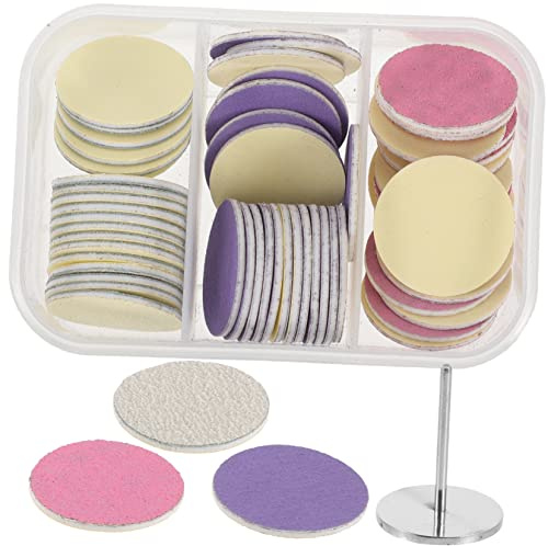 ERINGOGO 60 Stück Hornhautentferner Schleifscheiben für Füße mit Aufbewahrungsbox aus Sandpapier und Edelstahl für Pediküre zu Hause oder Salon