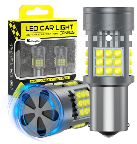 KaiDengZhe 1156 BA15S LED Lampadina con Ventola, Senza Errori CANBUS 3000LM 28W Bianco 7506 1141 P21W LED per luce di Retromarcia, Stop, Posteriore Antinebbia, Indicatore di Direzione - 2 PZ