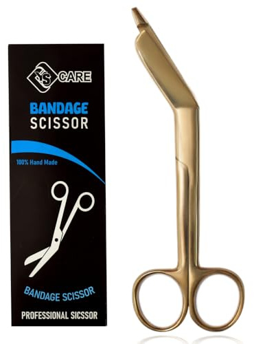 YSCARE Ciseaux de pansement en acier inoxydable - Outils de pansement utilitaires pour les premiers secours - Pour étudiant, infirmière - Doré - 16,5 cm