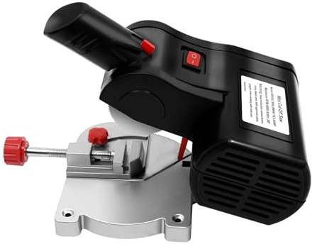 Mqwdxzfes 90 W mini elektrisk kapsåg, metallglas aluminium geringssåg med 0–45° vinkeljustering, stål sågblad bordsåg, träskärning för skärning av metallträ plast, 6000 RPM