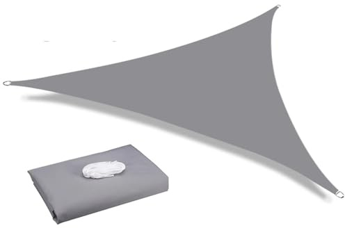 Vela Ombreggiante Tenda da sole triangolare 5x5M/3x3M/2x2M, impermeabile, con protezione UV, for tettoia, patio, cortile, giardino, prato(Light Grey,2x2x2M)