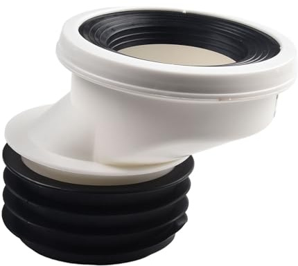Connettore WC per tubo di scarico del WC, offset dritto o eccentrico (0 mm, 2 cm, 5 cm, 10 cm), ugello WC in PVC con guarnizione in gomma per collegamento idraulico (C)