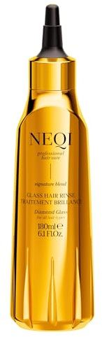 NEQI Glossing Capilar – Diamond Glass Hair Rinse con Verbascum – Tratamiento Brillo, Laminado Cabello, Glass Hair, Glossing Transparente, Todos los Tipos, Vegano – 180ml