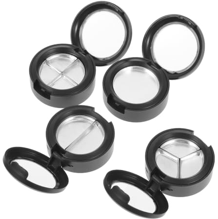 VILLCASE Set 4pezzi Custodia per Ombretti Vuota in Plastico Nero, Multi-griglia e Portatile, per Make Up On-the-go e Conservazione Cosmetici