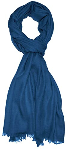 Lorenzo Cana High End Lyxig pashmina halsduk 100 % kashmir lätt gosig mjuk kashmirhalsduk kashmirduk kashmir pashmina enfärgad, Kungsblå medelblå, 70 x 200 cm