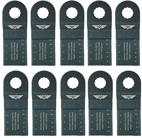 10 x TopsTools WX35F_10 35mm Fine Tooth Blades Compatible with Worx Sonicrafter, Worx 250W, Erbauer Multitool Multi Tool Accessories