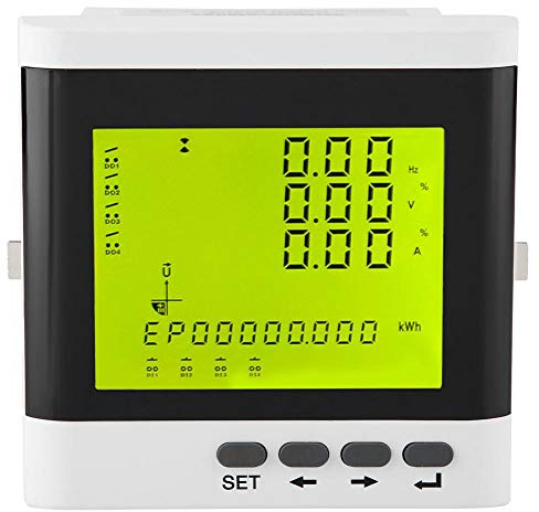 Compteur de puissance active de watt électrique programmable triphasé multifonction Moniteur d'énergie de volt ampère Ampèremètre numérique à LED de haute précision Voltmètre Panneau d'affichage
