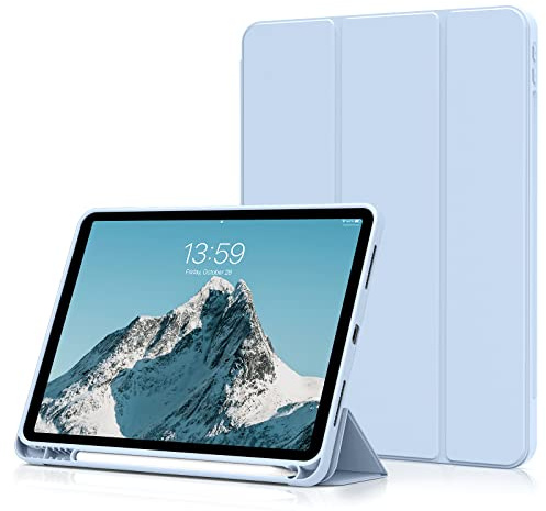 aoub Hülle für iPad Air 11 Zoll (M4/M3/M2) & iPad Air 10,9 Zoll 5./4. Gen | Für iPad Air 11 2026-2024 und iPad Air 10,9 5/4 Gen 2022/2020, Unterstützt Pencil Pro/USB-C, Auto Sleep/Wake, Himmelblau