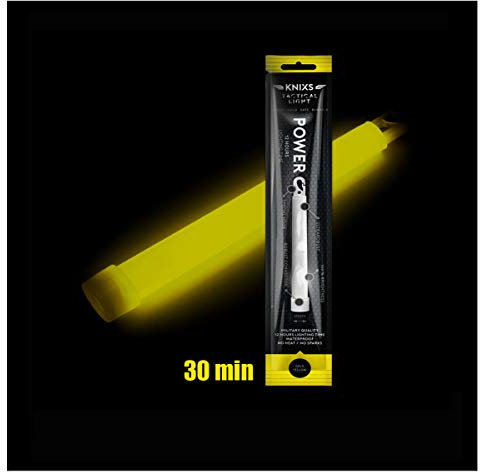 50er Set - Power-Knicklicht/Leuchtstab Tactical Light im Militär-Standard - gelb leuchtend (6 / 15cm) - einzeln verpackt - 30 Minuten Leuchtdauer = sehr hell leuchtend