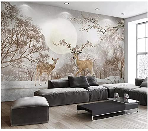 Murale 3d photo papier peint Europe belle forêt cerf paysage décoration de la maison salon papier peint mur 350x250cm