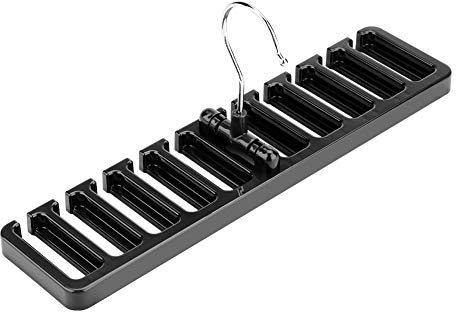 Gürtelhalter, 10 Slot Tie Gürtel Schal Rack Organizer Kleiderbügel Halter Schrank Krawatte Racks Kleiderbügel Stabiler Kunststoff(schwarz)