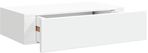 vidaXL Wand Schubladenregal Wandschublade Schweberegal Hängeregal Wandschrank Wandboard Wandregal mit Schublade Weiß 40x23,5x10cm MDF