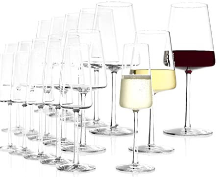 Stölzle Lausitz Weinkenner Vorteilsset 18 Tlg. Rotweinglas + Weißweinglas + Champangerglas, 400ml