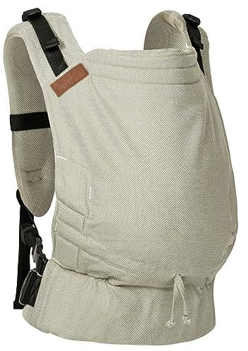 Hoppediz Buckle - Babytrage für Neugeborene ab Geburt - Fullbuckle Tragehilfe mit 2 Schnallenpositionen - mitwachsend bis 20 kg - Design Elba
