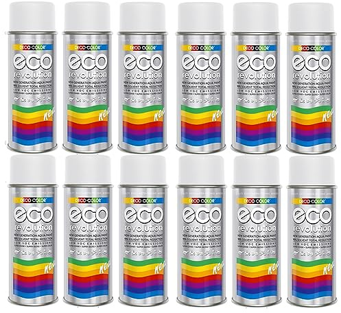 Fahrzeugteile Hoffmann 12er Sparpack Deco Color ECO Lackspray glänzend oder matt 400ml nach RAL (12 Dosen ECO RAL 9010 Weiss Matt)