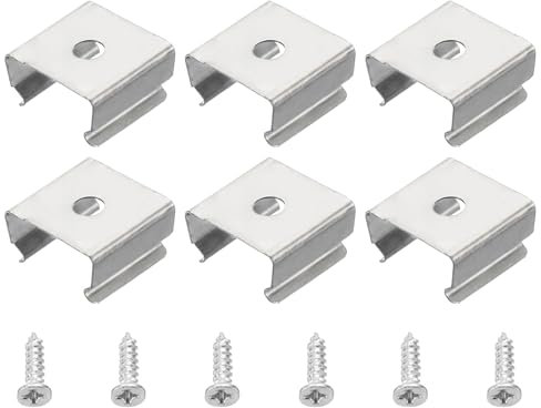 sourcing map Seilbefestigung Klammern Montage Halterung Zubehör LED-Lichtstreifen Befestigungsklemmen für 13mm bis 15mm LED-Leuchtstreifen Edelstahl Packung von 50