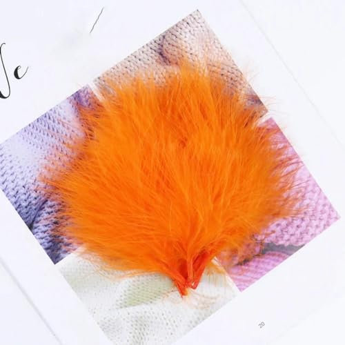 Natürliche Truthahnfedern im Großhandel, 8–12 cm, weiche Federn für Handarbeiten, Basteln, Hochzeit, Schmuck, Dekoration, Federn, Orange, 50 Stück