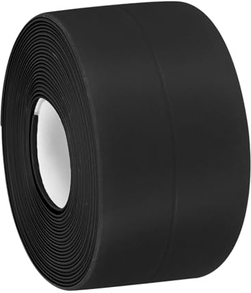 NTEK Bath Sealant Strip, Self-Adhesive Caulk Strip Sealant Tape, Waterproof Simple Seal Tape, Bathtub Tape Caulk Strip, Caulking Tape for Kitchen, Sink, Bathroom, Toilet (38 MM, BLACK, PACK OF 2)