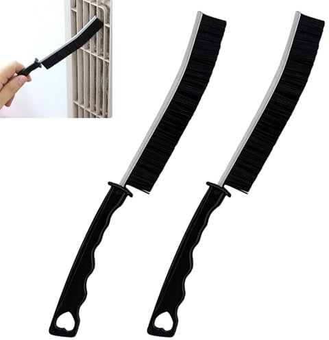 2Pcs épaissi Brosse Nettoyage Salle de Bain,Brosse de Nettoyage des Interstices,Brosse Joint,Brosse Menage,Brosse a Joint Carrelage,Brosse Nettoyante Salle de Bain,Noir (Édition Améliorée)