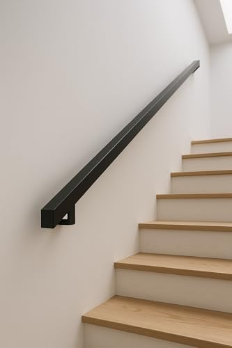 FERMEG Corrimano in Ferro Italia Nero Opaco 40x40 mm 320 cm | Su misura, Supporti e tasselli inclusi, Installazione a parete, Per interni ed esterni, Made in Italy
